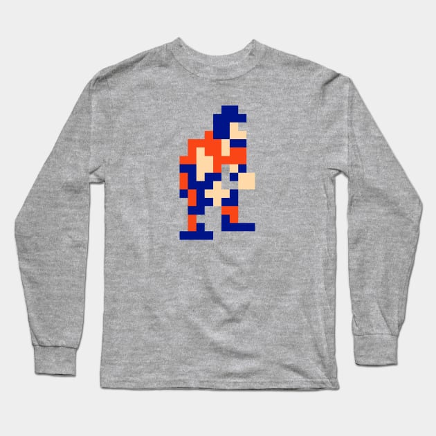 8-Bit Linebacker - Denver (Throwbacks) Long Sleeve T-Shirt by The Pixel League